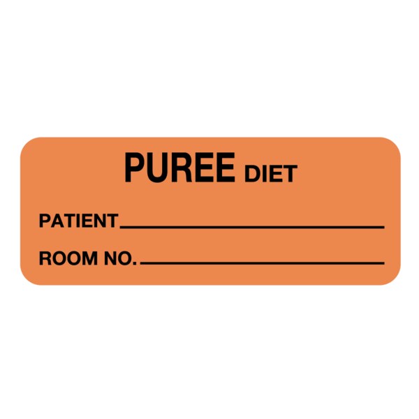 Puree Diet Label 7/8 x 1-5/8"